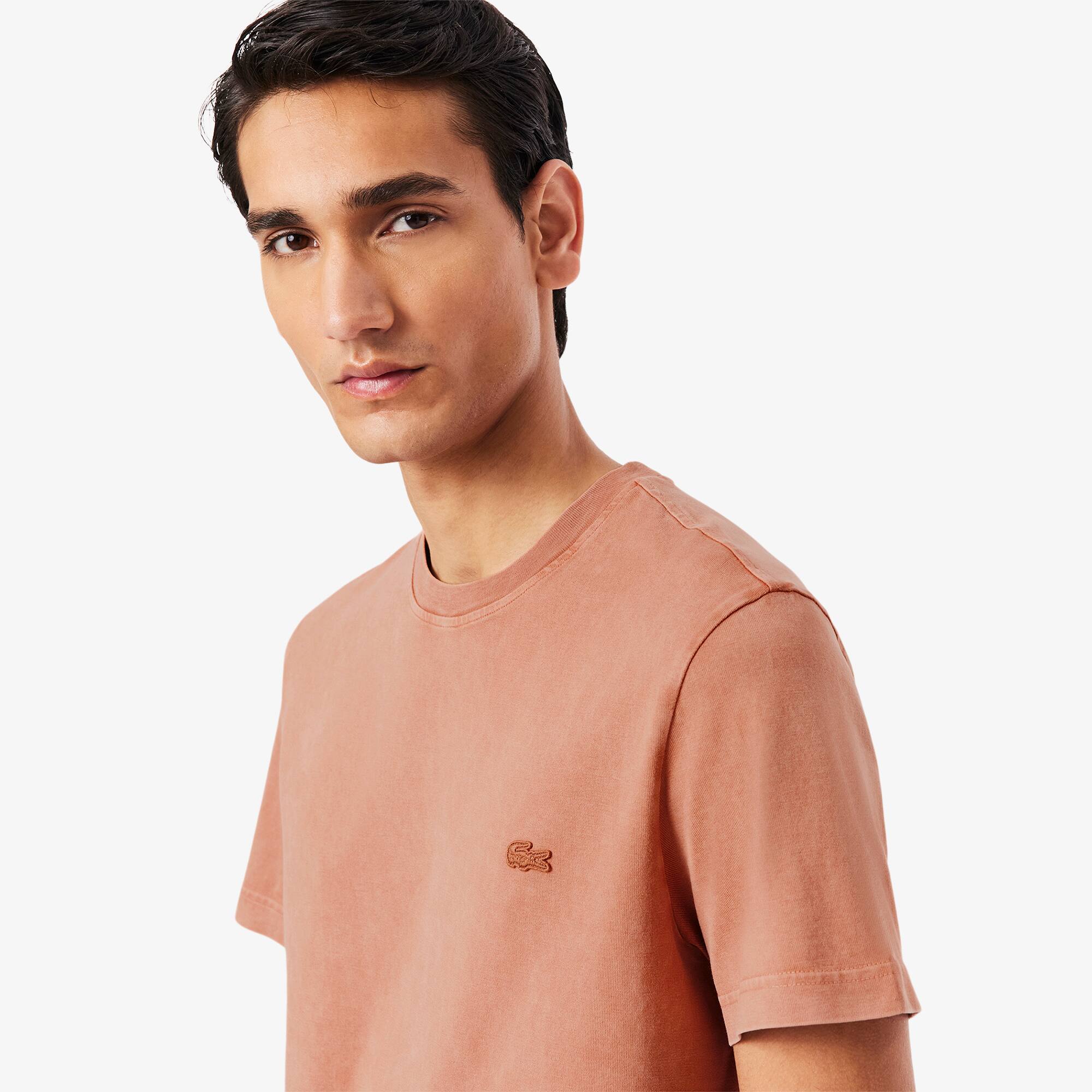 Men's Washed Effect Heavy Jersey T-Shirt - T-shirts - New In 2026