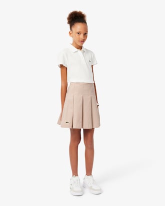 Pleated Cotton Twill Skirt