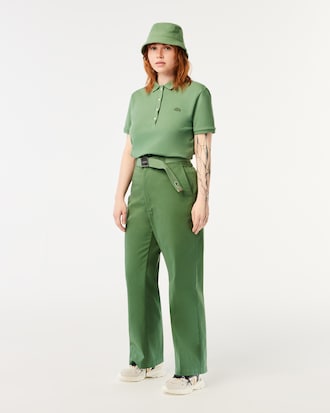 Pantalon femme Lacoste en gabardine extensible