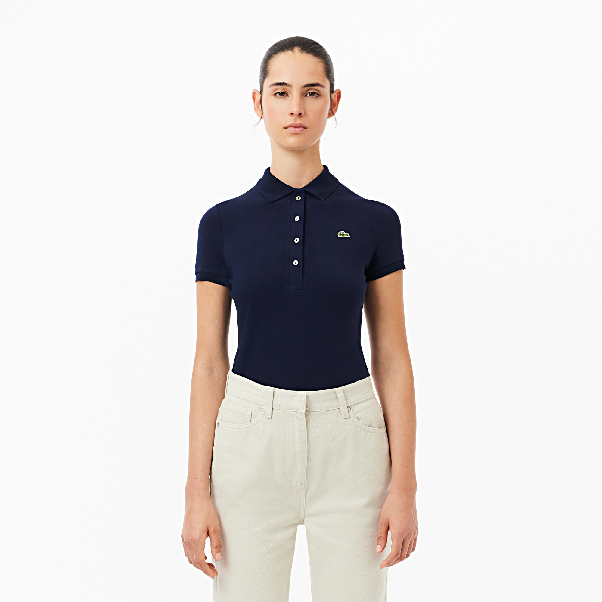 Women's Slim Fit L.12.D Stretch Cotton Polo - Polo Shirts - New In