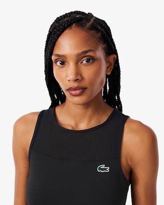 Vestido de Tenis El&aacute;stico Plisado en Dos Tejidos