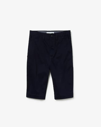 Bermuda slim fit en gabardine stretch unie