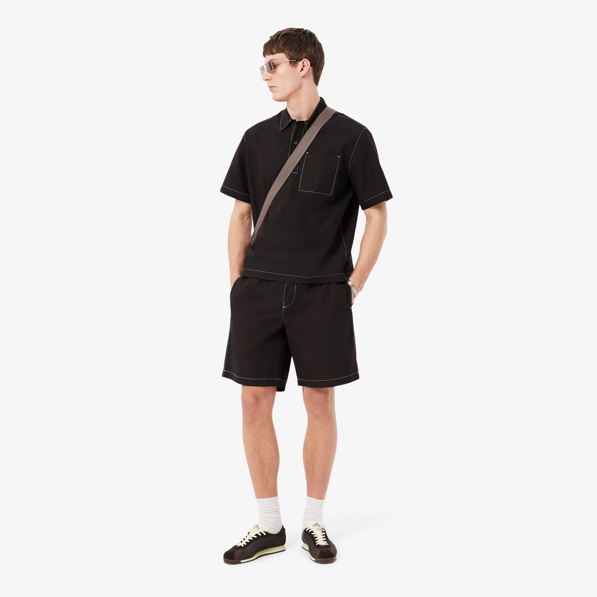 メンズウェア THE SWINGGGR TRUMP SHORTS, BLACK Relaxed Fit Poplin Shorts - Shorts & Swim - New In 2026 | Lacoste