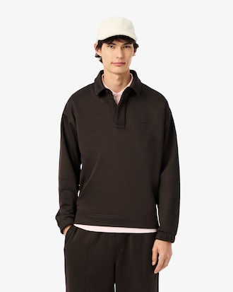 Men's Loose Fit Fleece Polo Sweatshirt
