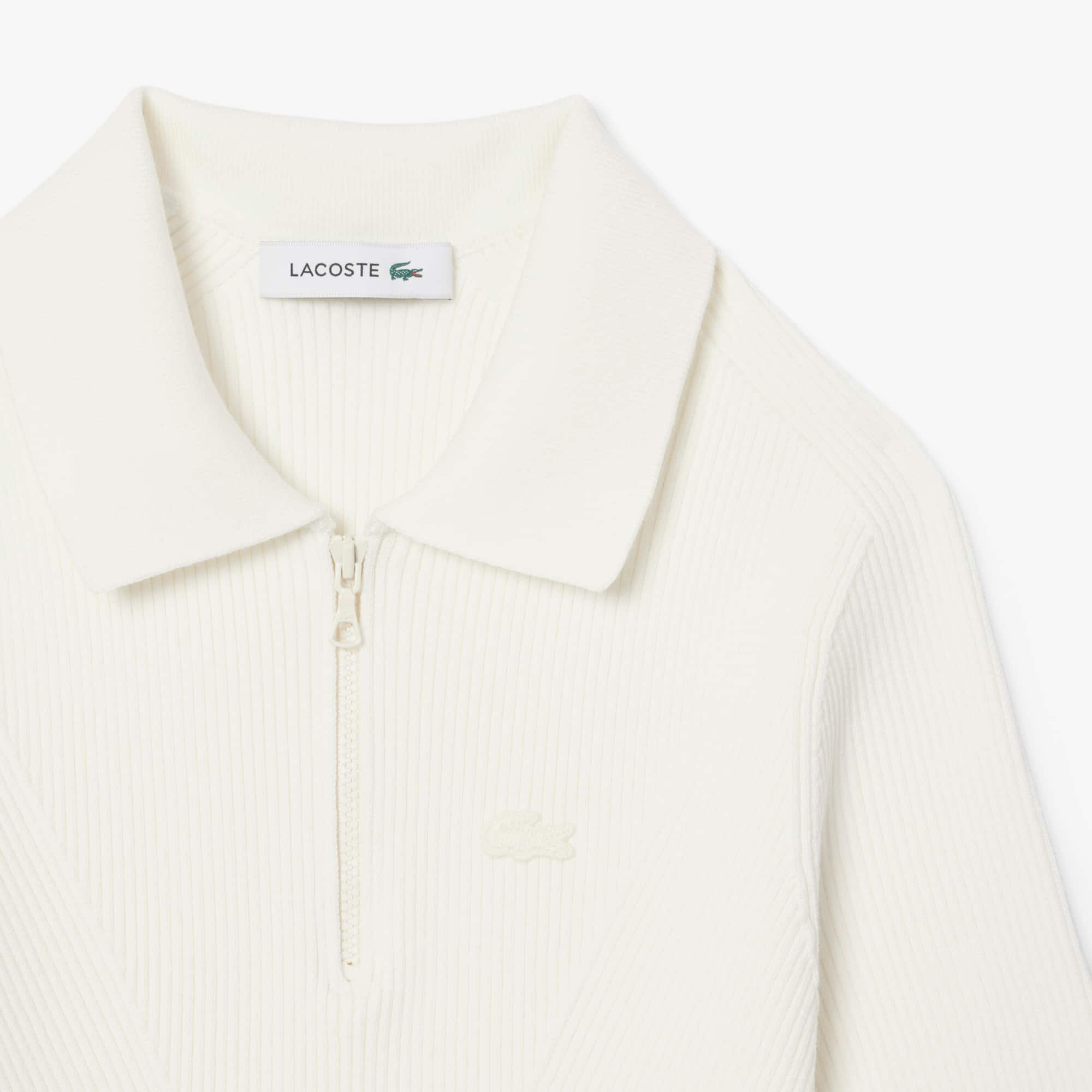 不*火様 TRVO WHITE LUNAR DUST POLO Women's 3D Ribbed Knit Polo - Sweaters & Sweatshirts - New In 2026