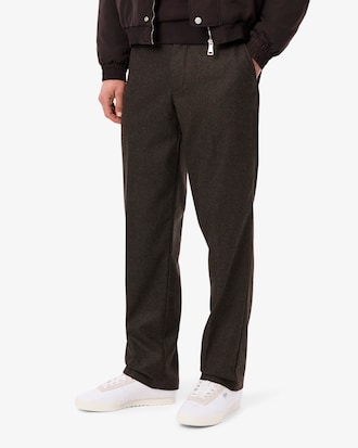 Men's Straight Fit Chevron Wool Pants
