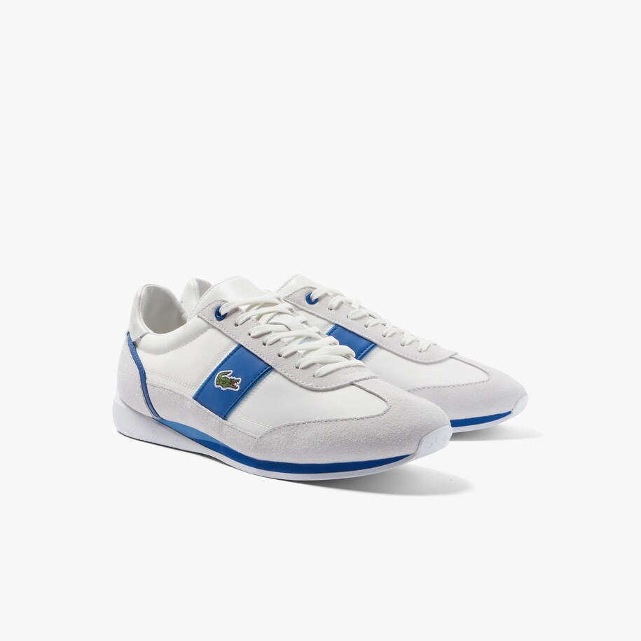 men's lacoste angular textile and leather sneakers