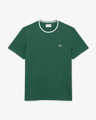 T-shirt regular fit coton col côtelé