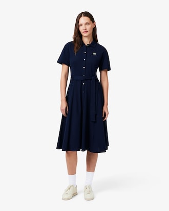 Women's Flared Mini-Piqu&eacute; Polo Dress