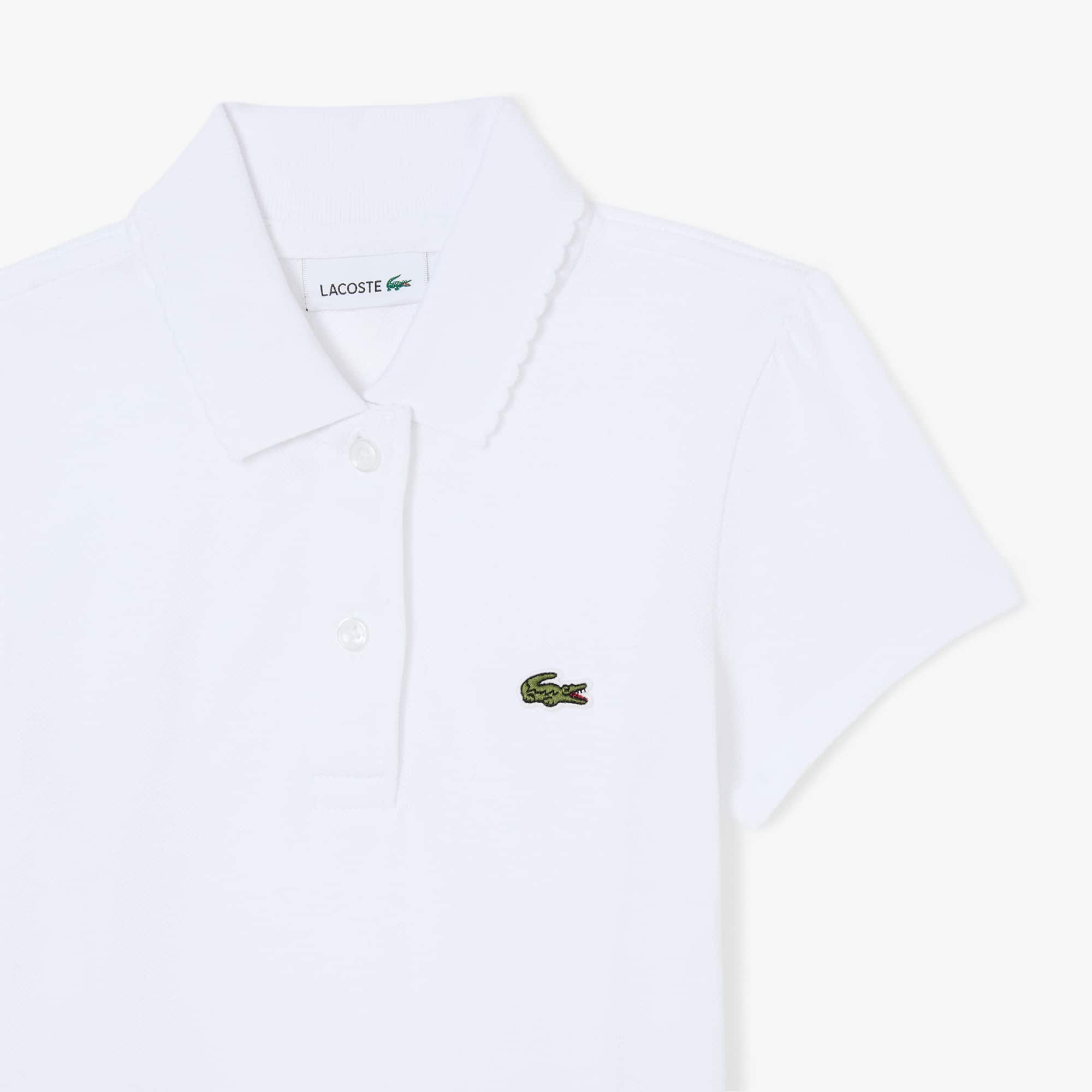 Girls' Scalloped Collar Piqué Polo