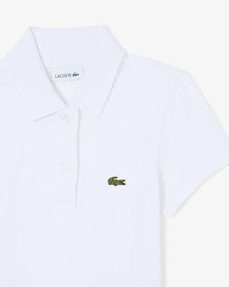 Girls' Scalloped Collar Piqu&eacute; Polo
