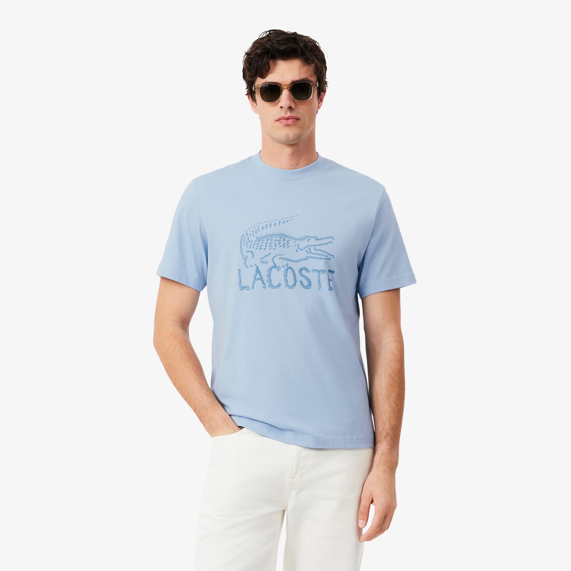 Lacoste Printed Cotton TShirt  XL