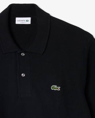 Classic Fit Long Sleeved Knitted Polo Shirt