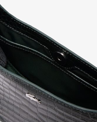 Small Chantaco Embossed Leather Half Moon Bag