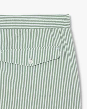 Men's Mid Length Striped Textured Swim Trunks