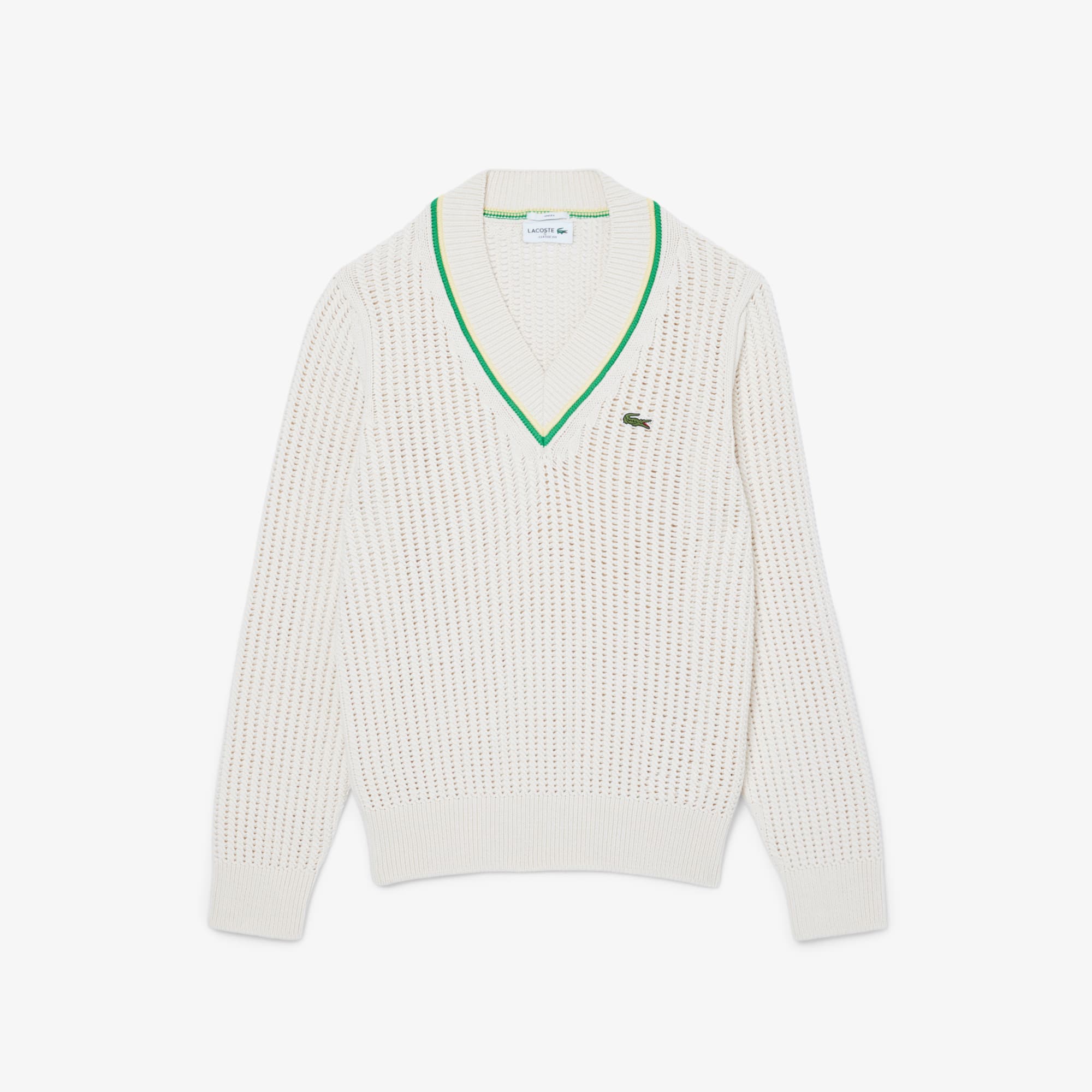 Unisex V-Neck Striped Tennis Sweater - Sweaters & Sweatshirts