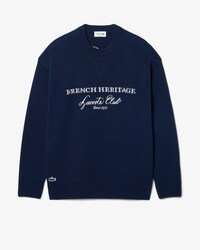 Wool Blend Crew Neck Tennis Heritage Sweater