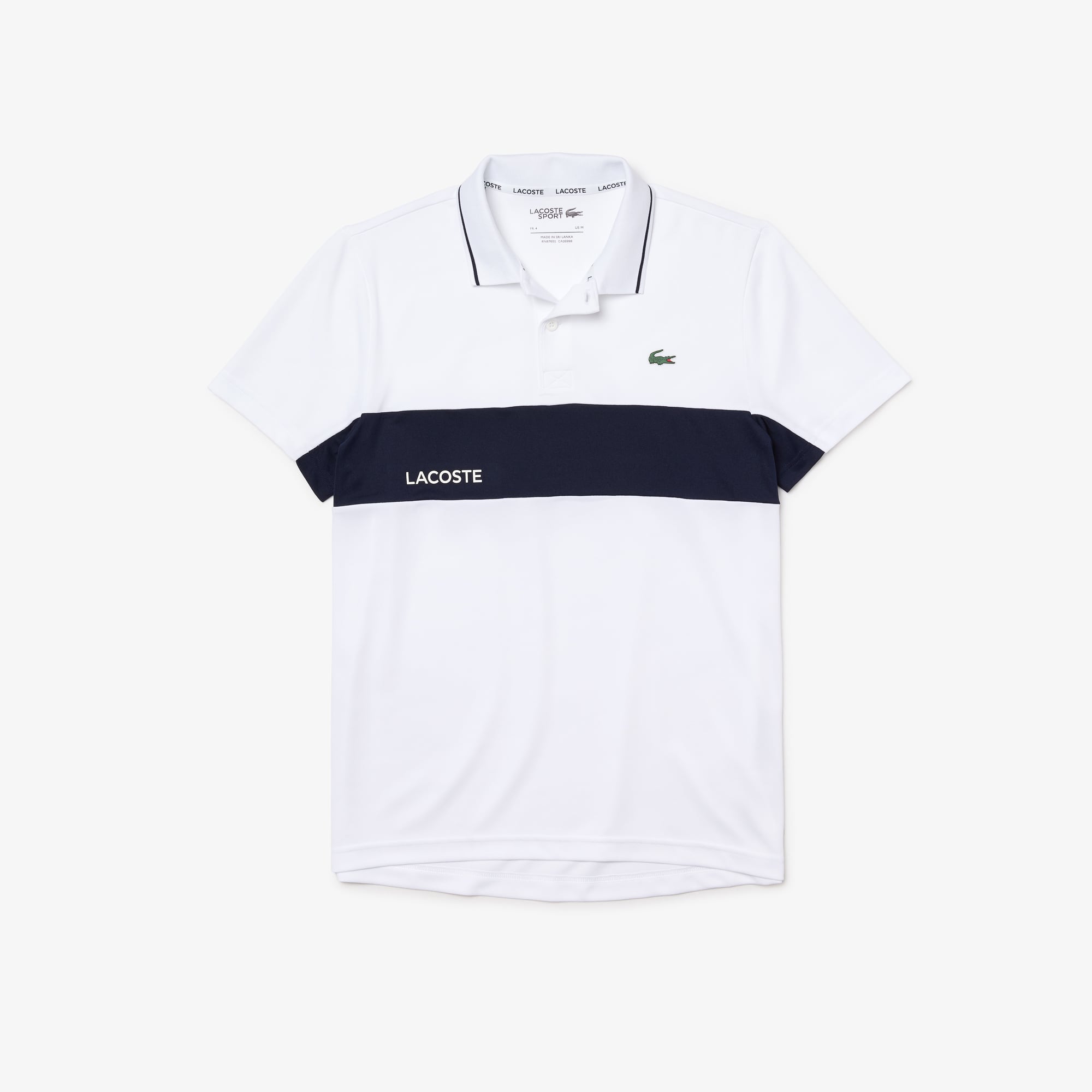 lacoste colour block polo