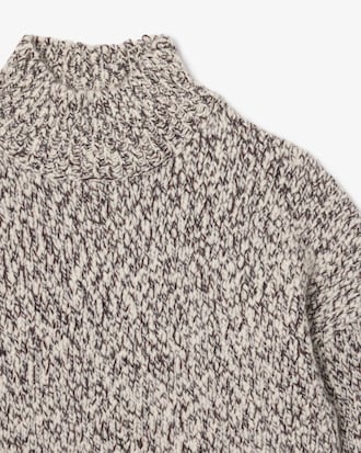 High Neck Mercerized Wool Knit Sweater