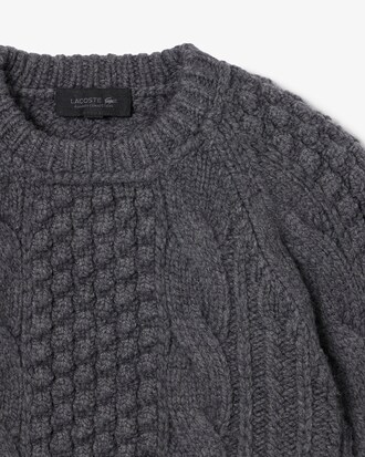 Runway Striped Textured Wool Sweater