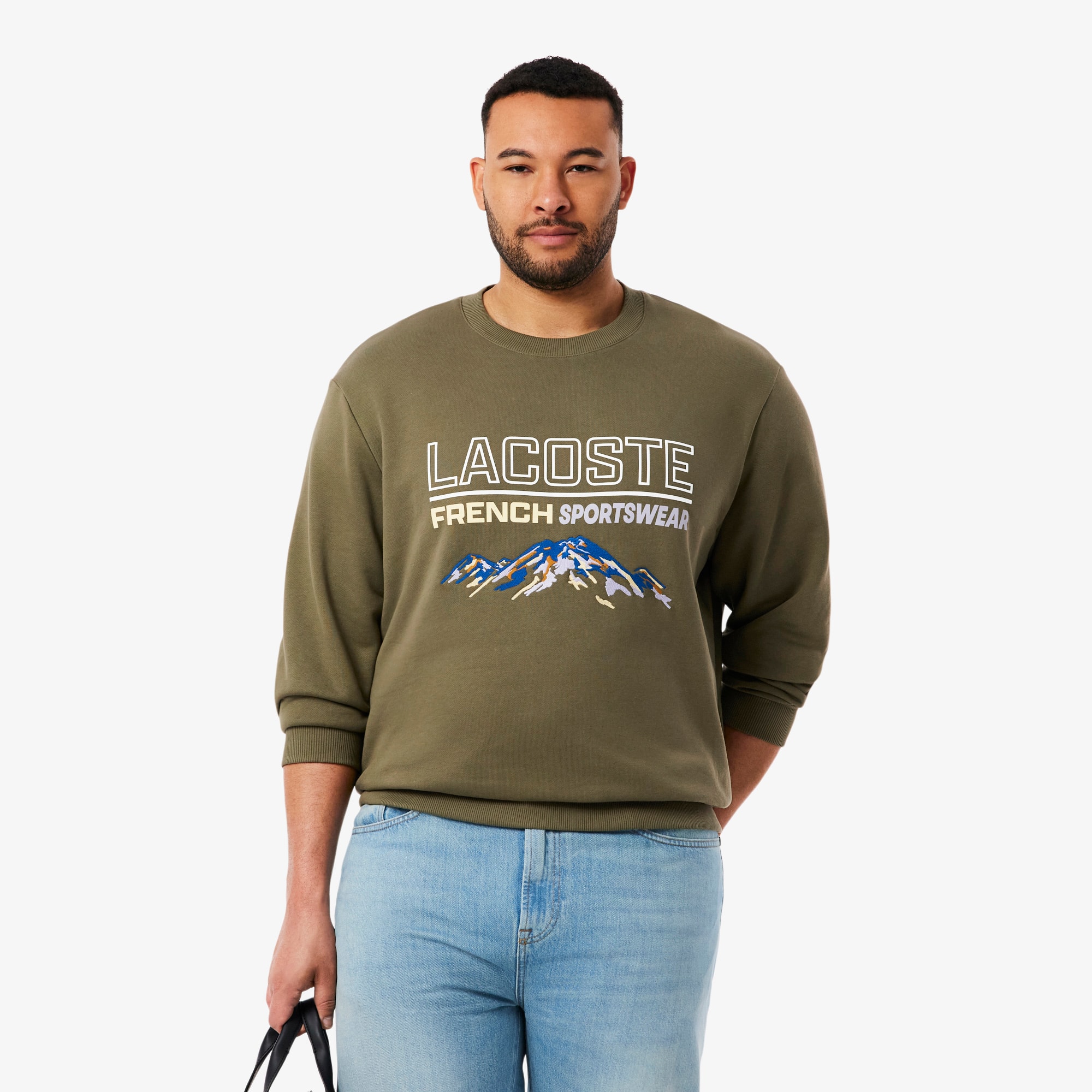 Men's Embroidered Motif Fleece Sweatshirt