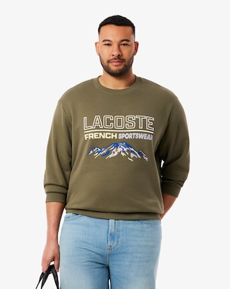 Men's Embroidered Motif Fleece Sweatshirt