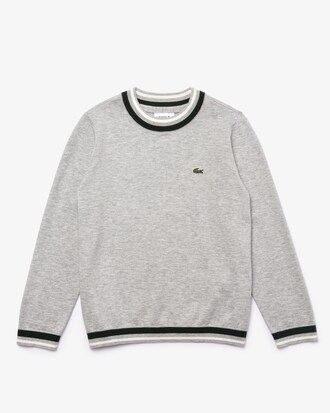 Kids' Striped Details Wool And Cotton Sweater