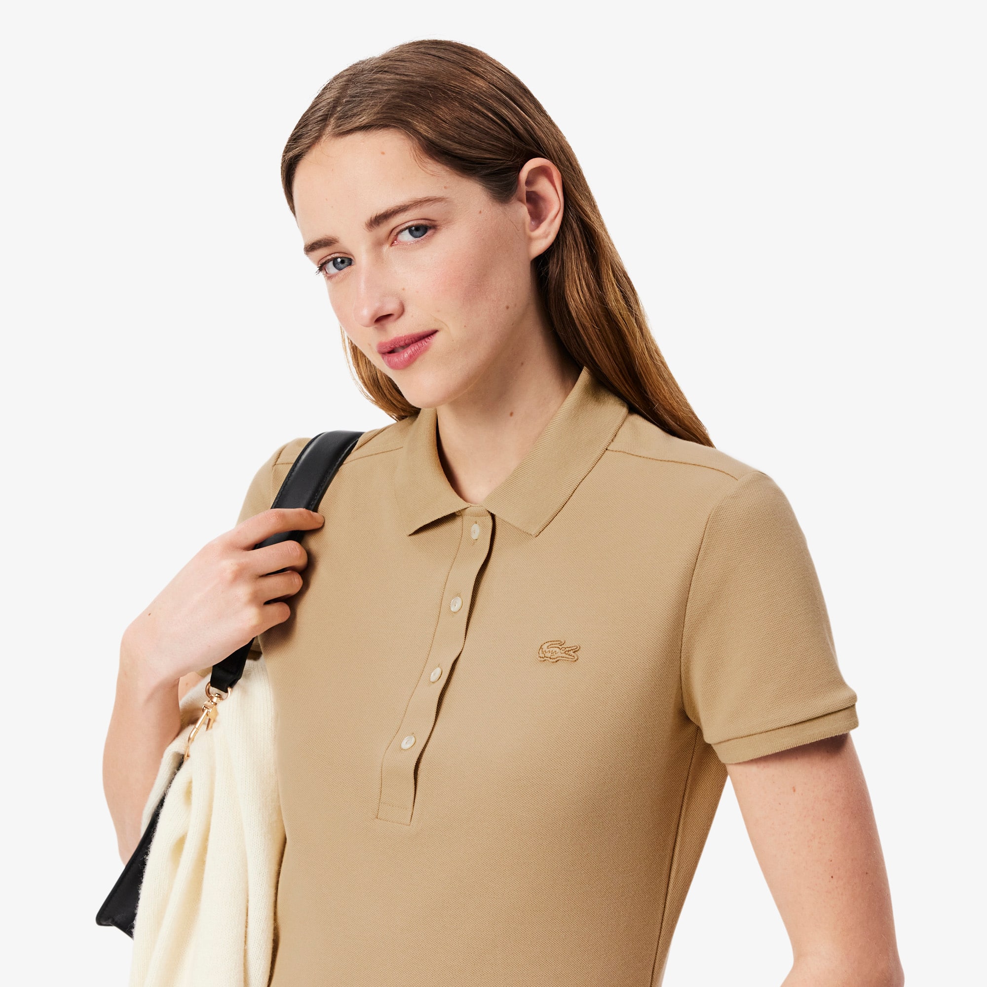 ★LACOSTE★ Women's Double Layer Pique Short Sleeve Shirt Dr Lacoste Women's Legacy Short Sleeve Classic Fit Pique Polo