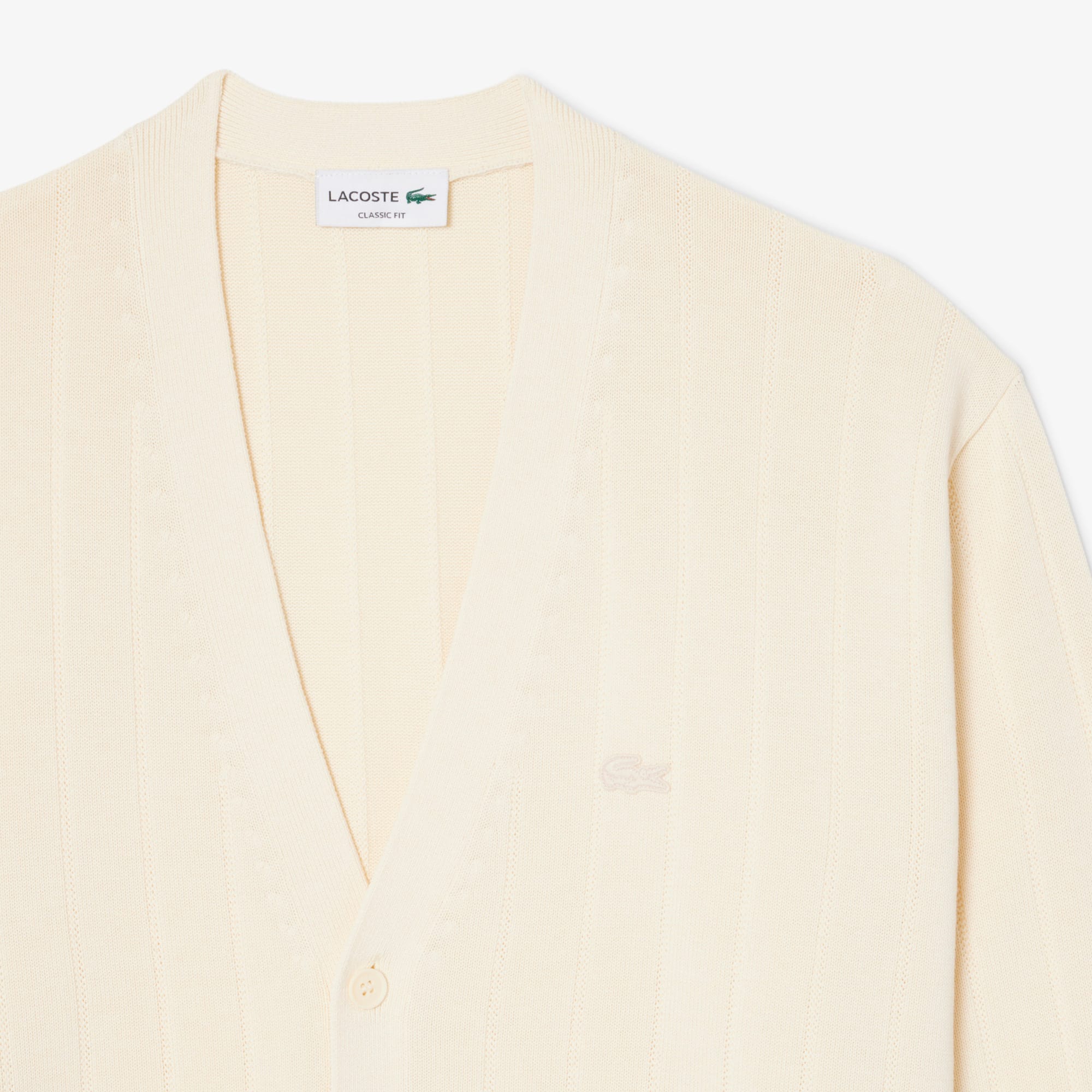 Rib Knit Cotton Blend Cardigan