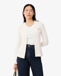 Slim Fit Pointelle Cotton Cardigan