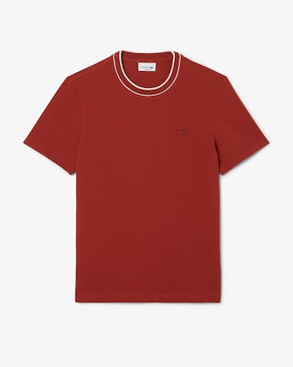 Men's Stretch Piqué Striped Collar T-Shirt