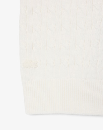 Embroidered Intarsia Cable Knit Sweater