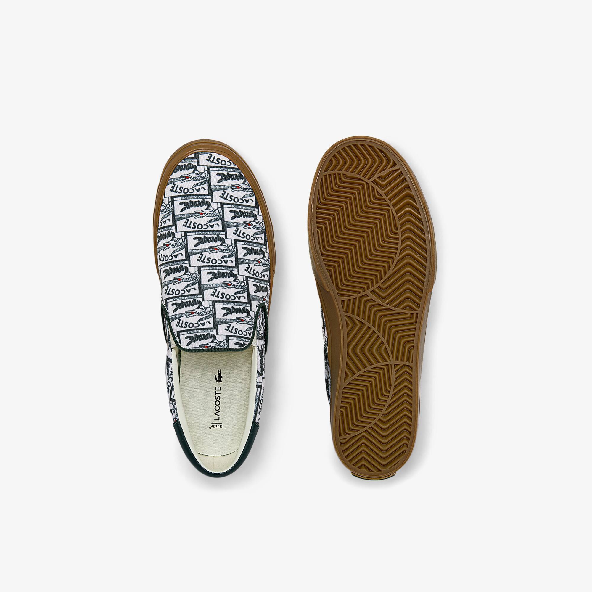 Men's Jump Serve Canvas Printed Gum Sole Slip-On - Sneakers