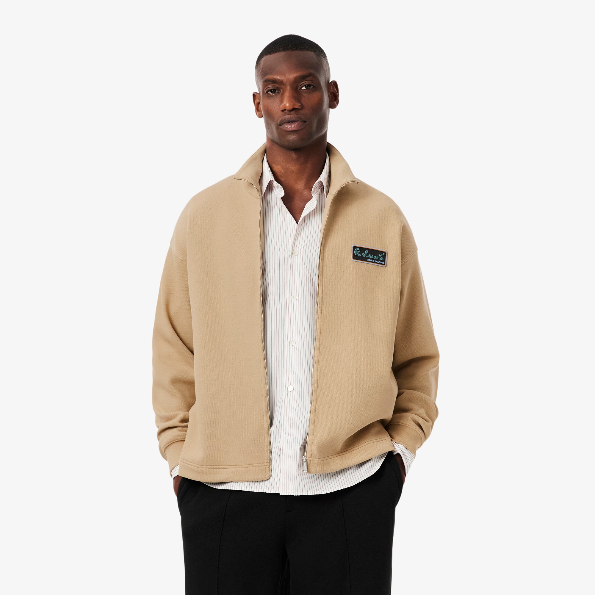 Lacoste Men's Loose Fit Signature Badge Sweatshirt - L - 5 In Brown