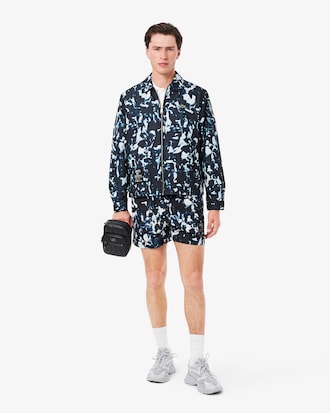 Men's Print Motif Water-Repellent Windbreaker