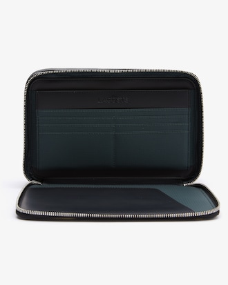 The Blend Zippered Monogram Canvas Clutch