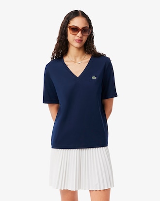 Women's Relaxed Fit Soft Cotton V-Neck T-Shirt