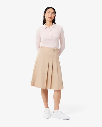 Pleated Gabardine Skirt