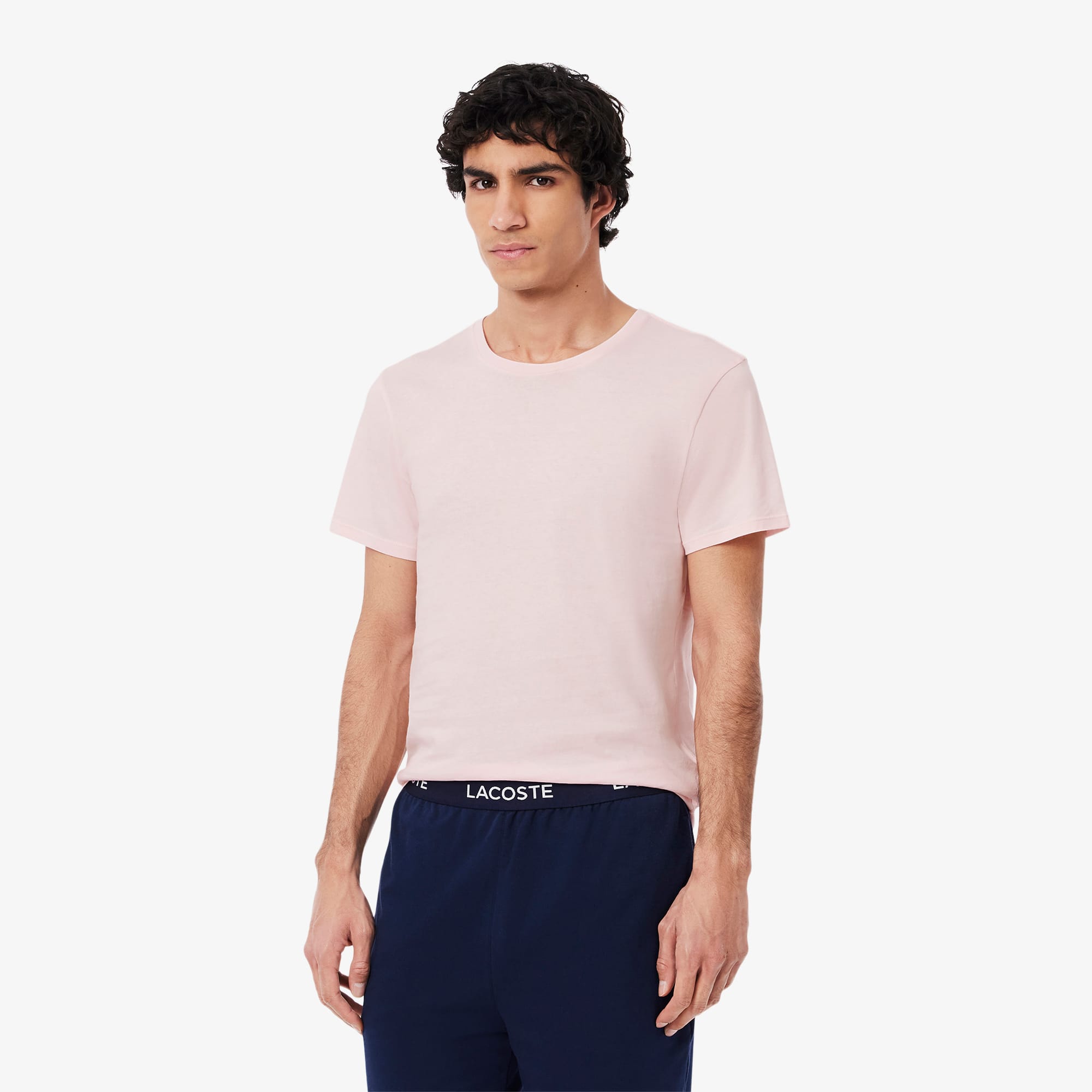 Lacoste Men's 3-pack Slim Fit Lounge T-shirts In Pink