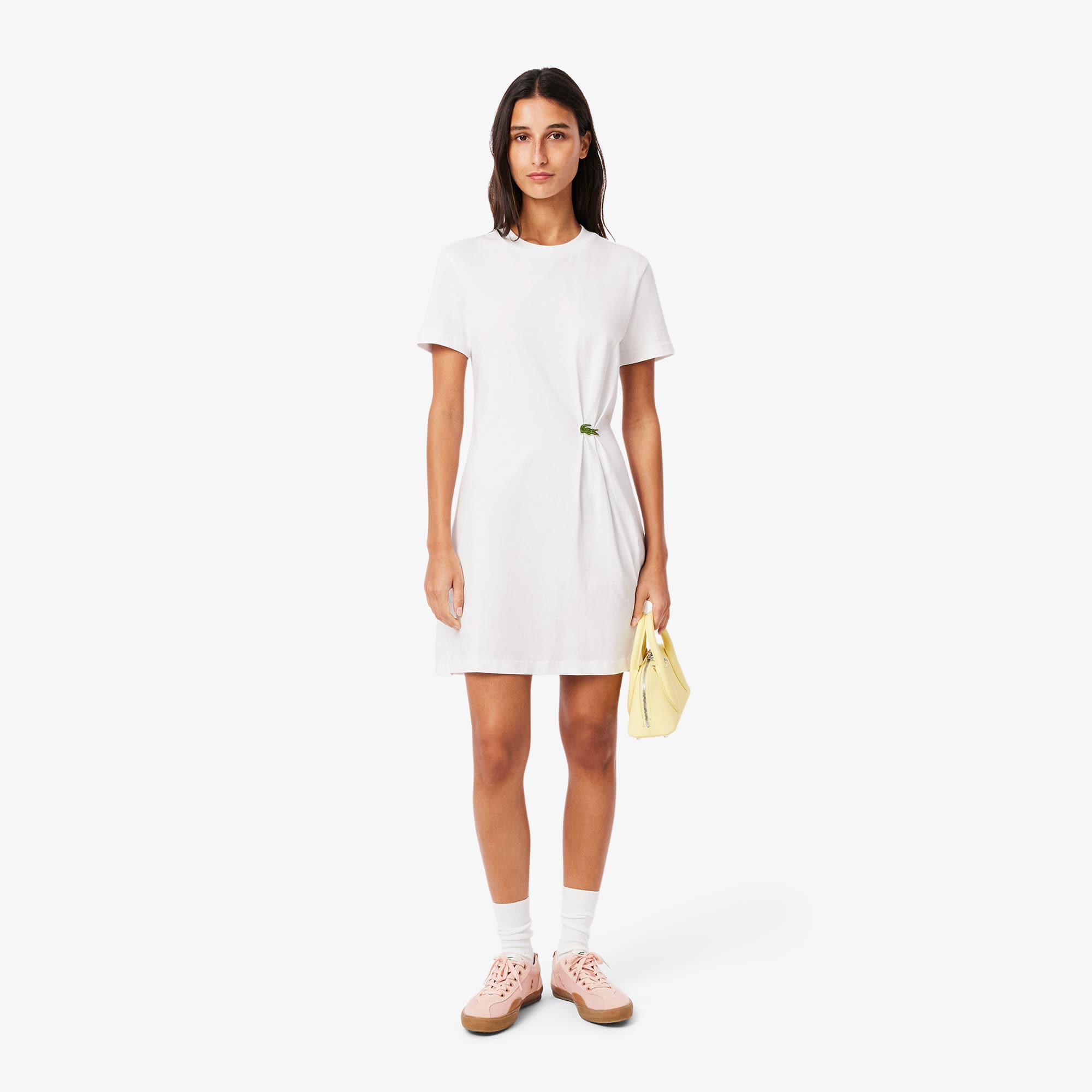 ★LACOSTE★ Women's Essential Fit and Flare T-Shirt Dress Bl Women's Trim Accent Jersey T-Shirt Dress - Dresses - New In