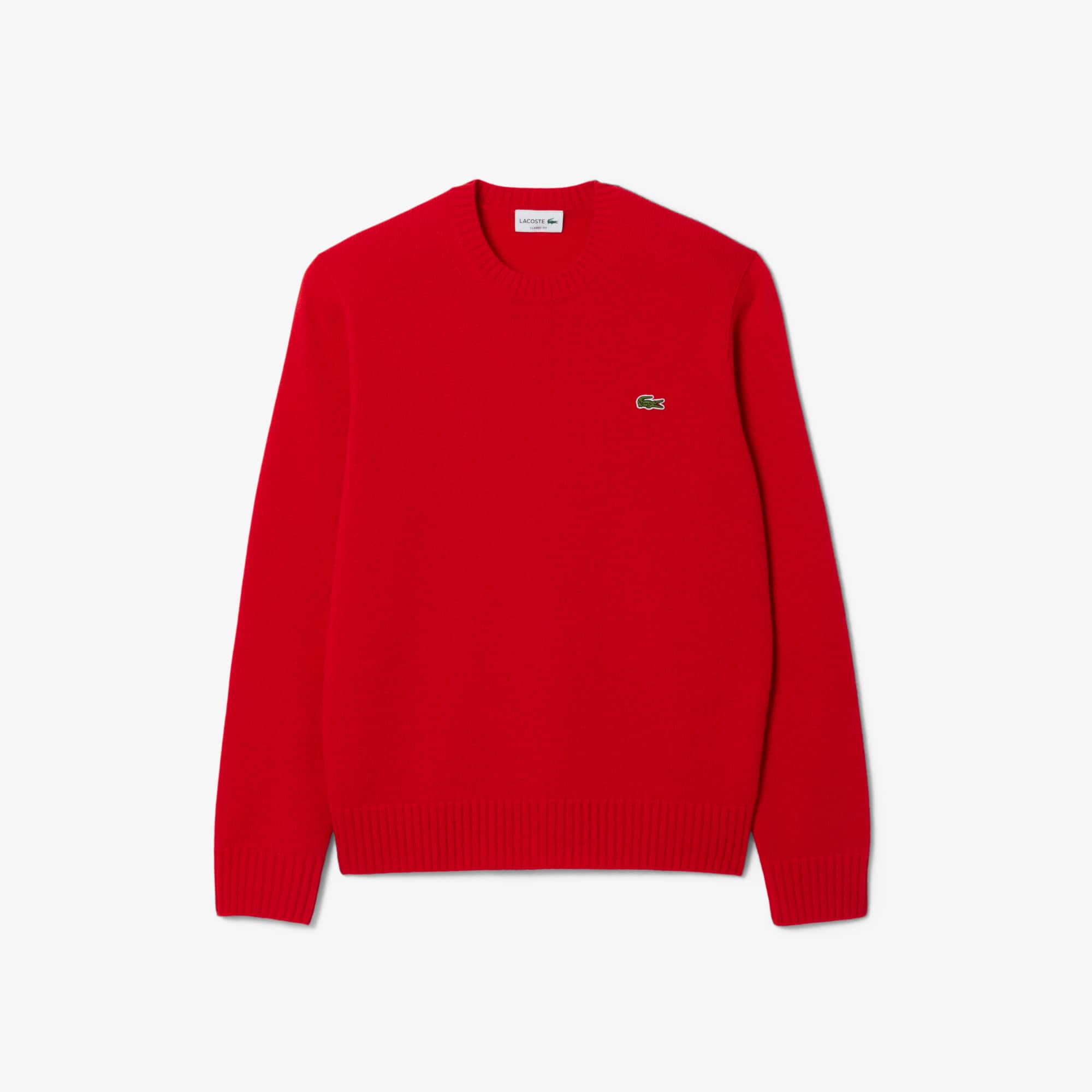 Lacoste Men's 3d Knit Cashmere Crew Neck Sweater In Red