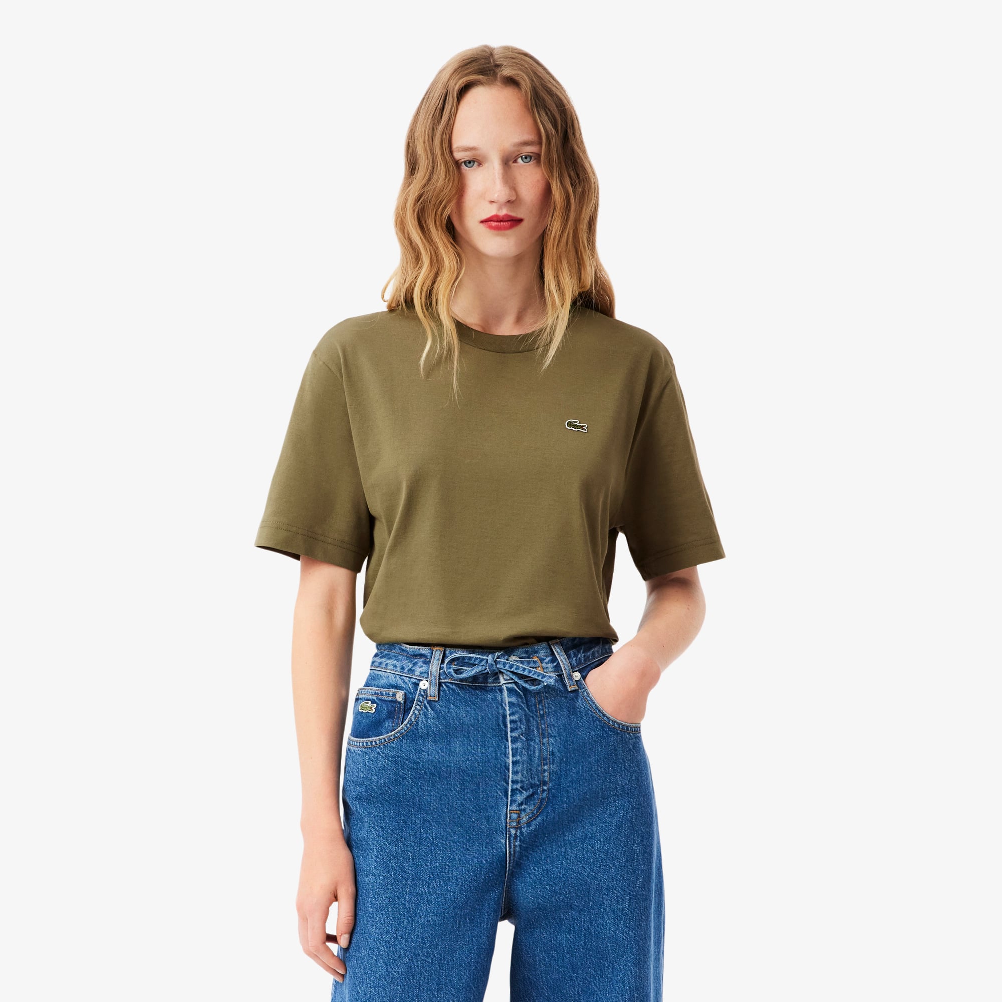 Lacoste Women's Relaxed Fit Soft Cotton T-shirt - 38 In Green