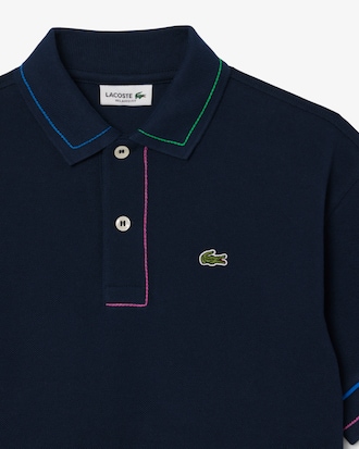 Kids' Contrast Accent Petit Piqué Polo