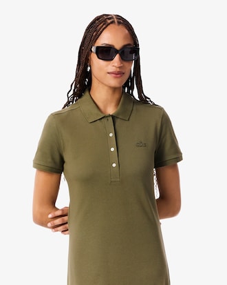 Women's Slim Fit Stretch Mini Piqu&eacute; Polo Dress