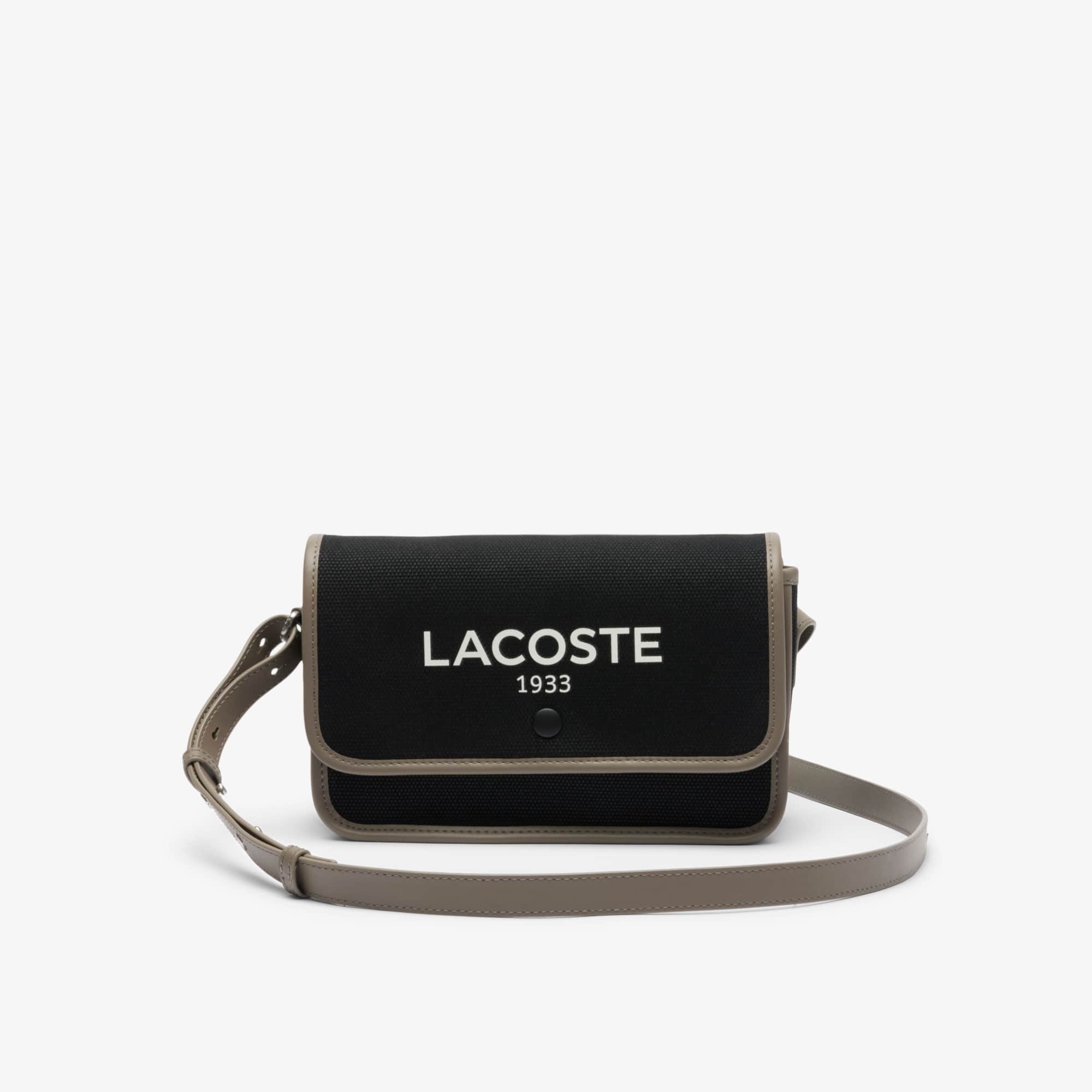 Lacoste Heritage Canvas Flap Close Satchel - One Size In Black