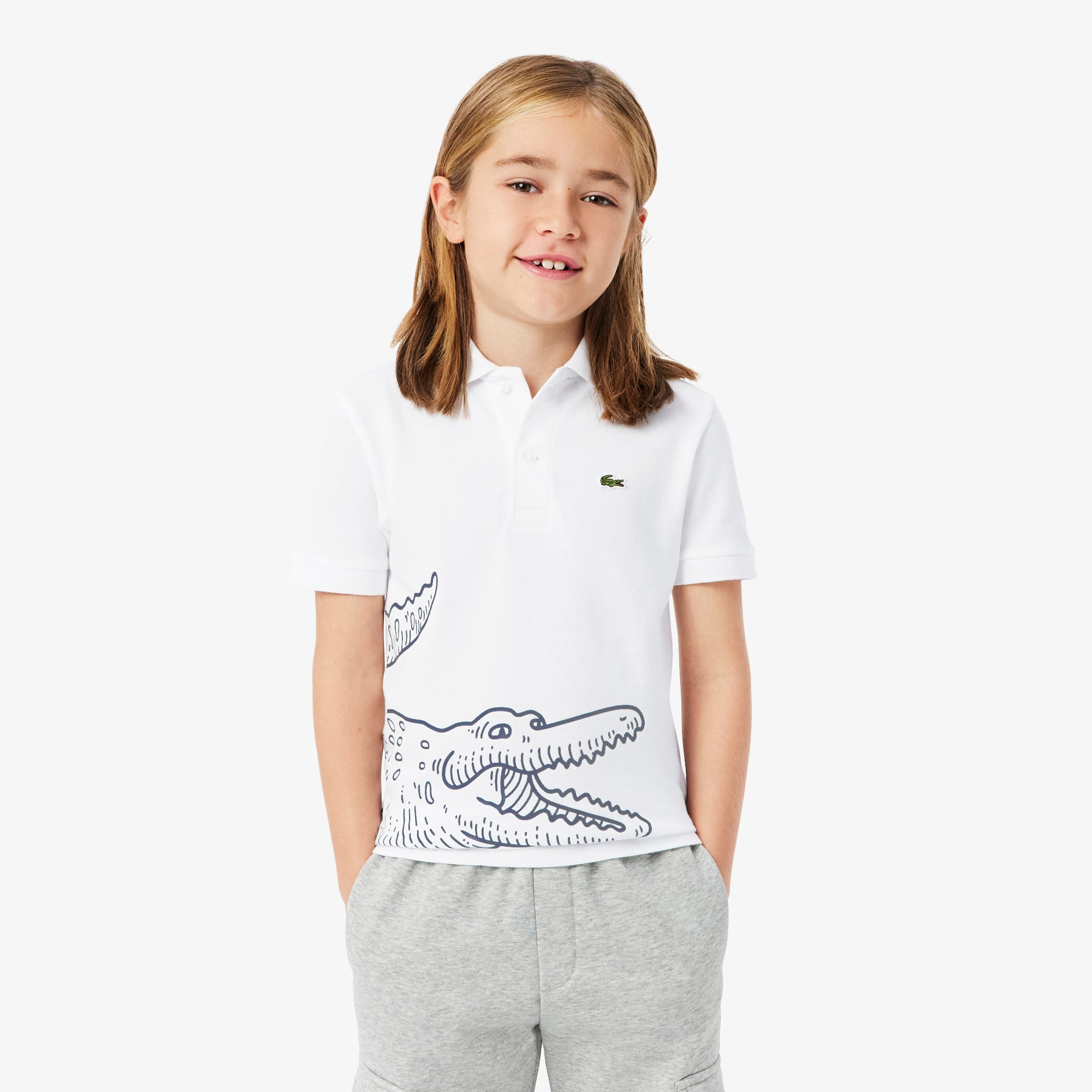 Lacoste Embroidered Piqué Polo Shirt Blanco