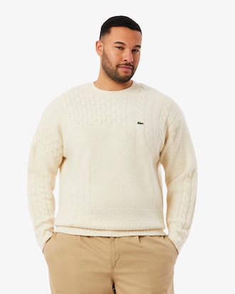 Pull relaxed fit laine effet patchwork