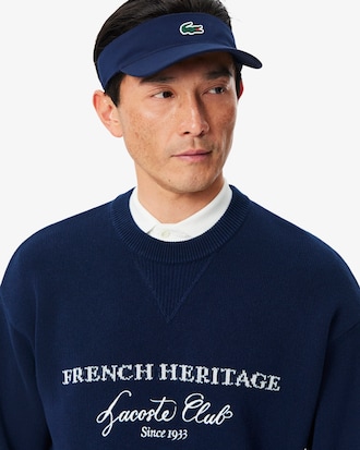 Wool Blend Crew Neck Tennis Heritage Sweater