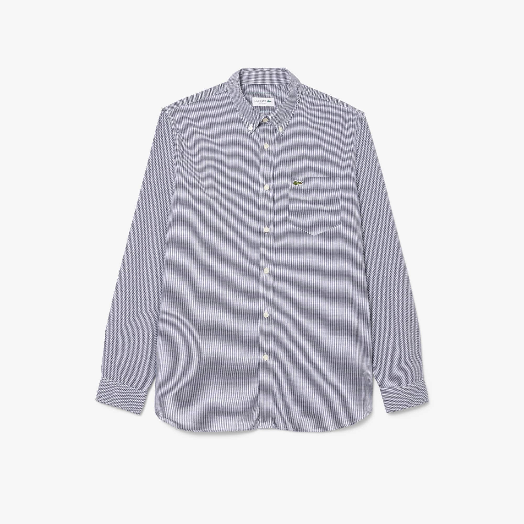 Men's Regular Fit Gingham Poplin Shirt - Button Down Shirts