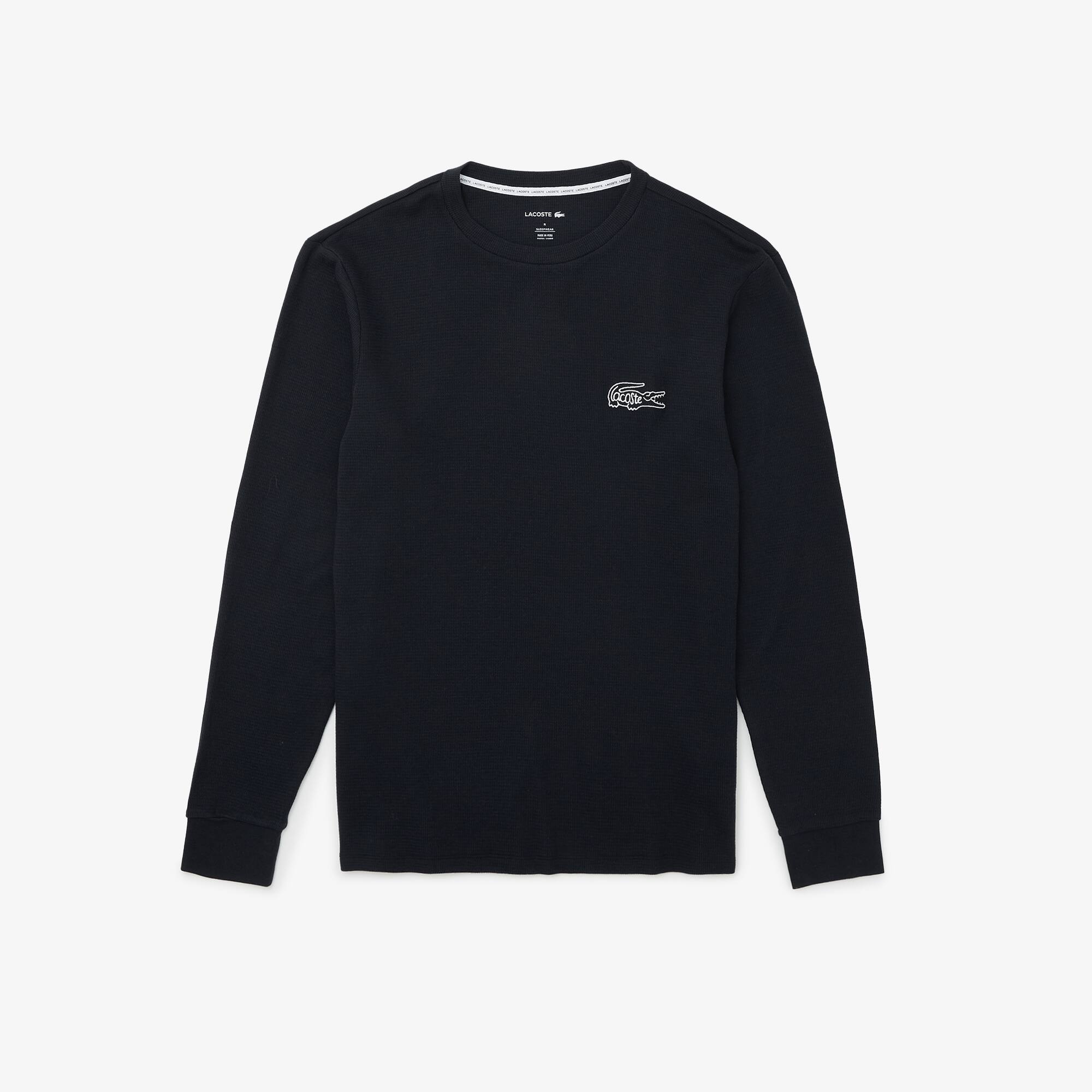Lacoste Men's Waffled Cotton Undershirt - Xl In Black